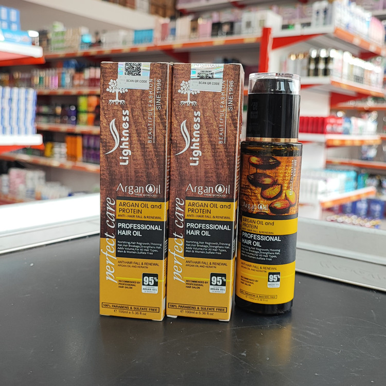 روغن آرگان بدون سولفات لایتنس شیشه ای بدون سولفات 100 میل دارای پچ کد اصلی