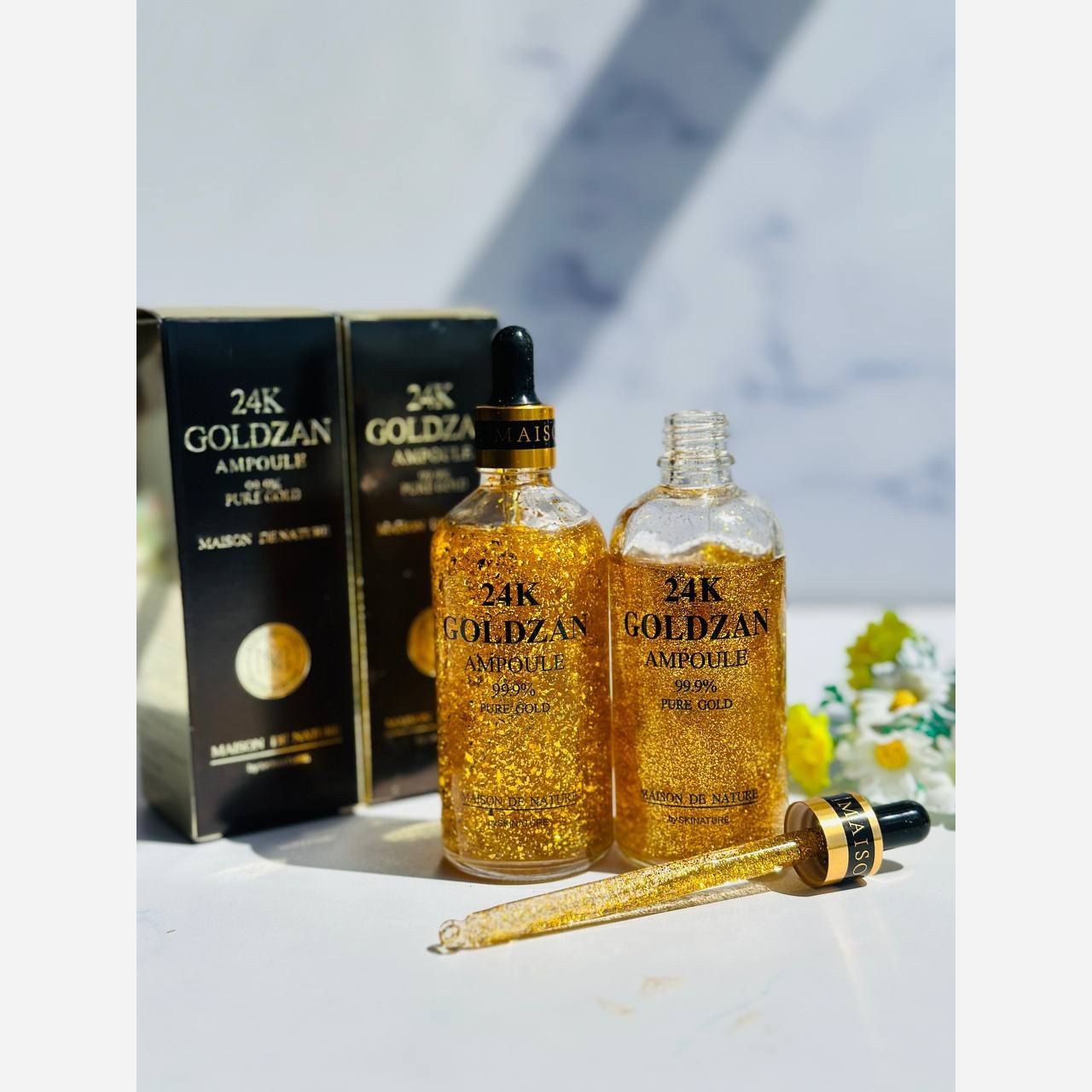 سرم ضد چین و چروک طلای صورت 24 عیار گلدزن goldzan