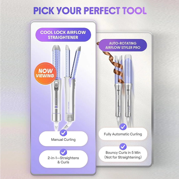 حالتدهنده مو 3کاره شیگلم هیر مدل Cool Lock Airflow Styler سایز 32 و 25