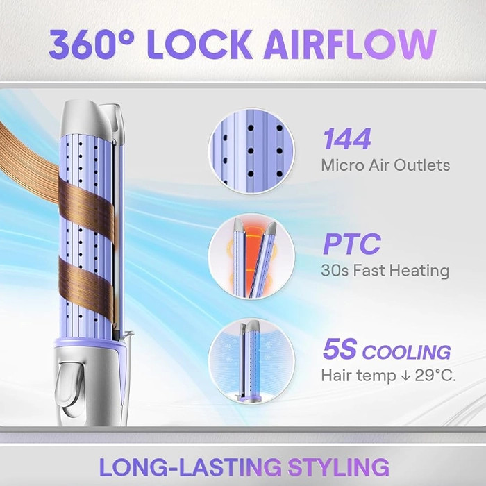 حالتدهنده مو 3کاره شیگلم هیر مدل Cool Lock Airflow Styler سایز 32 و 25