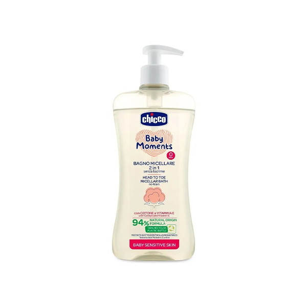 شامپو سر و بدن میسلار کودک چیکو مدل Baby Moments حجم 500 میلیلیتر