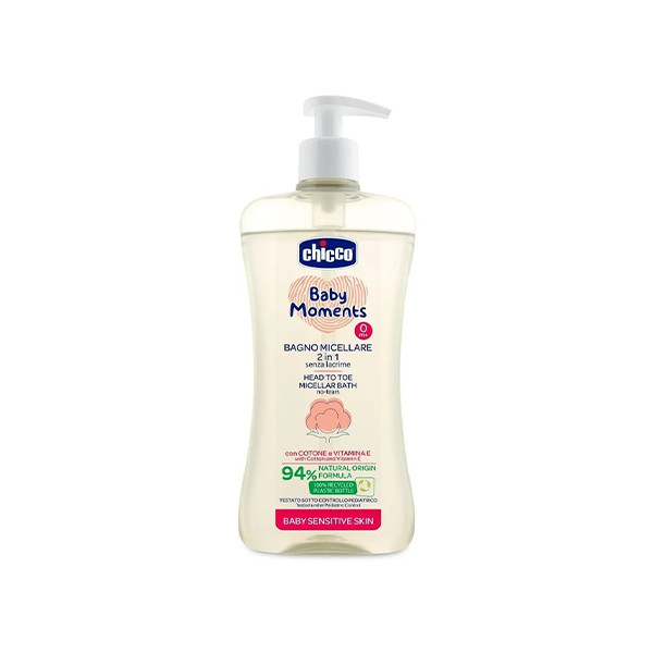 شامپو سر و بدن میسلار کودک چیکو مدل Baby Moments حجم 500 میلیلیتر